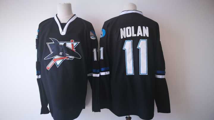 Men San Jose Sharks 11 Nolan Black Adidas Hockey Stitched NHL Jerseys